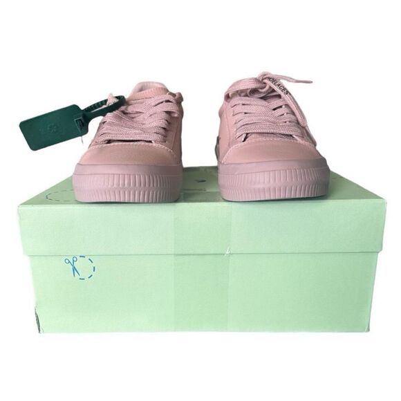 Off-White Low Vulcanized Leather Upper Light Pink Sneakers EU 38 UK 5 US Size 8 - Picture 5 of 16